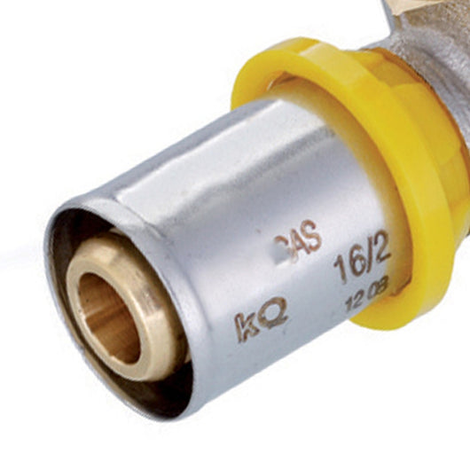 Raccordo curvo maschio a pressare per multistrato gas