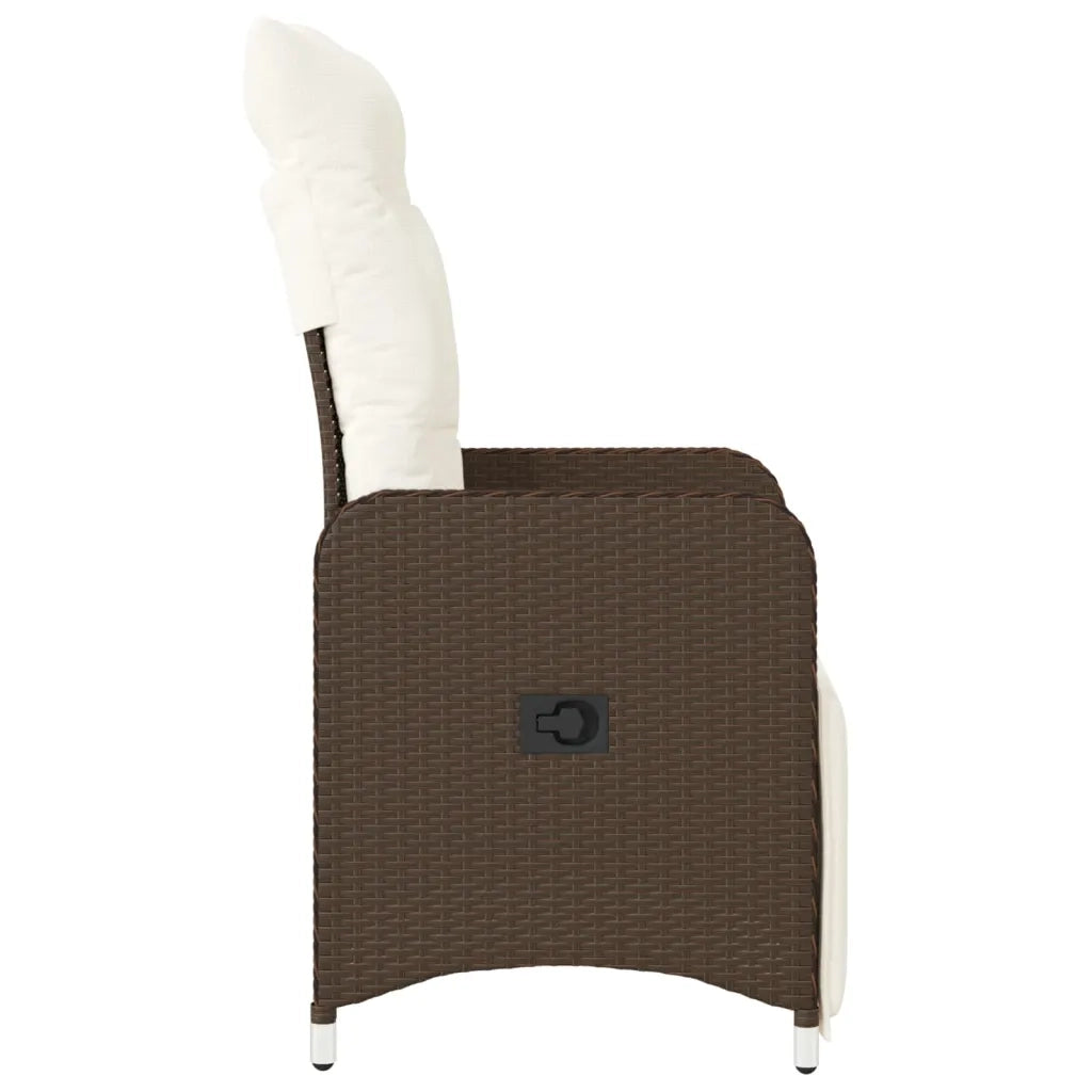 Sedie Reclinabili Giardino 2 pz | Sedie da Esterno con Cuscini Marrone Polyrattan