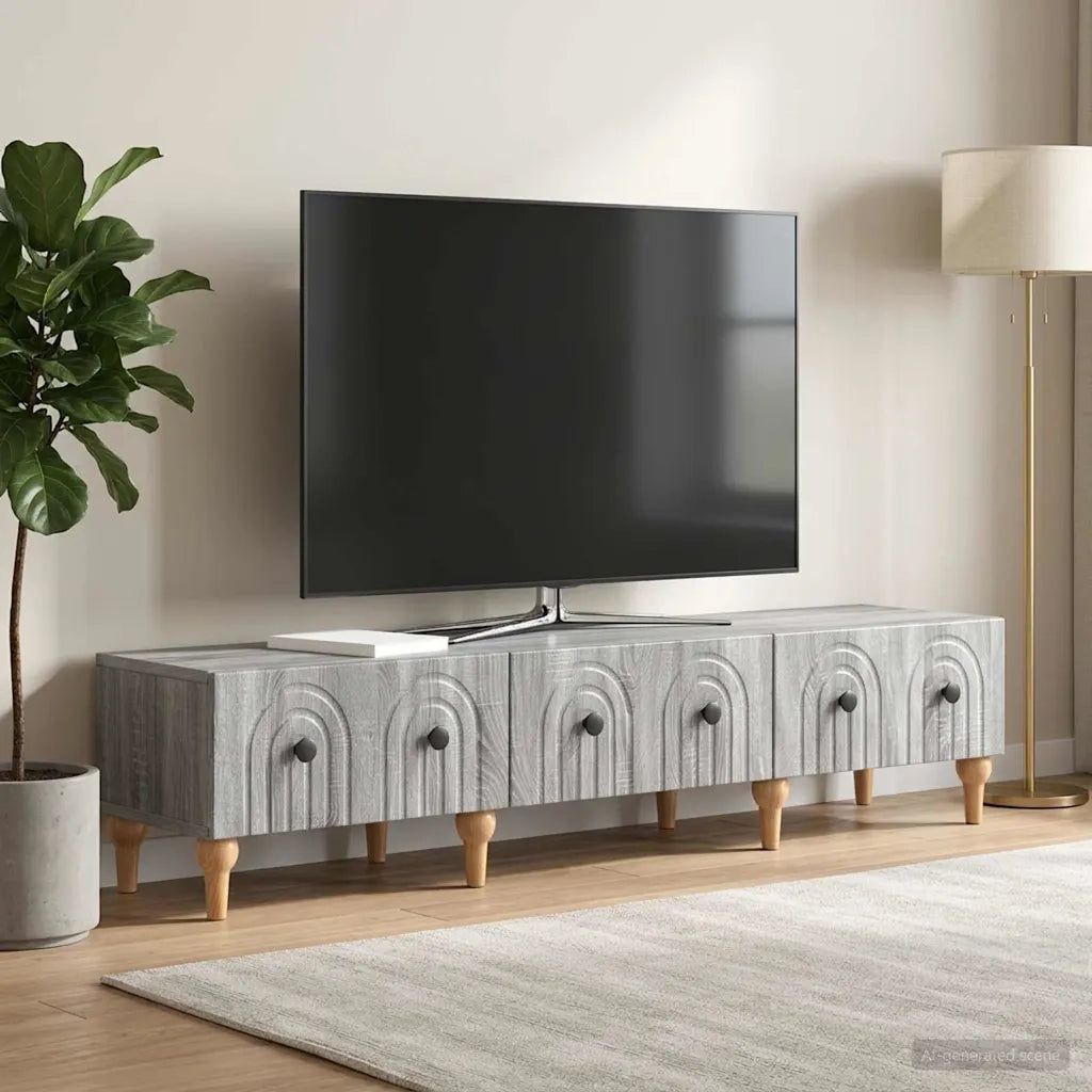 Mobile TV Grigio Sonoma 147 x 34,5 x 30 cm Legno ingegnerizzato 894251