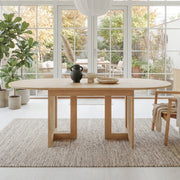 Tavolo da pranzo allungabile 120/160 x 80 cm, colore rovere, in MDF, con gambe effetto rattan