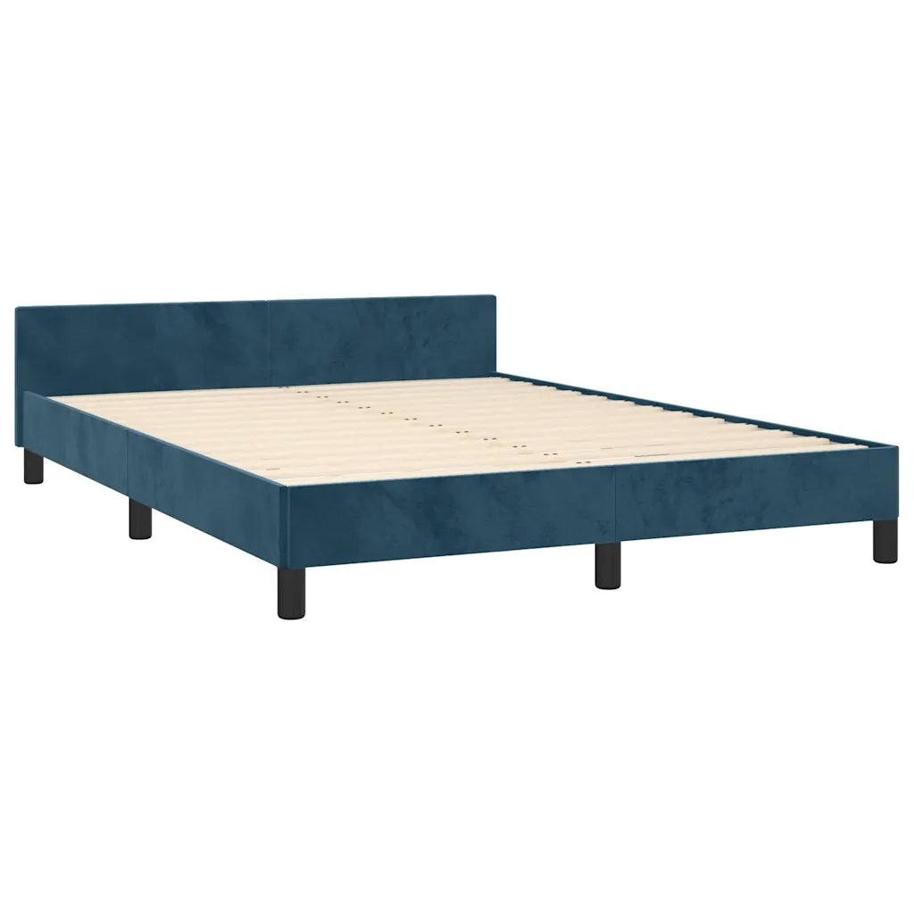 Giroletto senza Materasso Blu Scuro 140x190 cm in Velluto 3125877