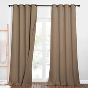 Veli 100% Verduisteranti - Doppia Isolazione - 2 Pezzi - 132x240cm - Adatto per Salotto/Camera da Letto - Cappuccino - Veli di Oscuramento