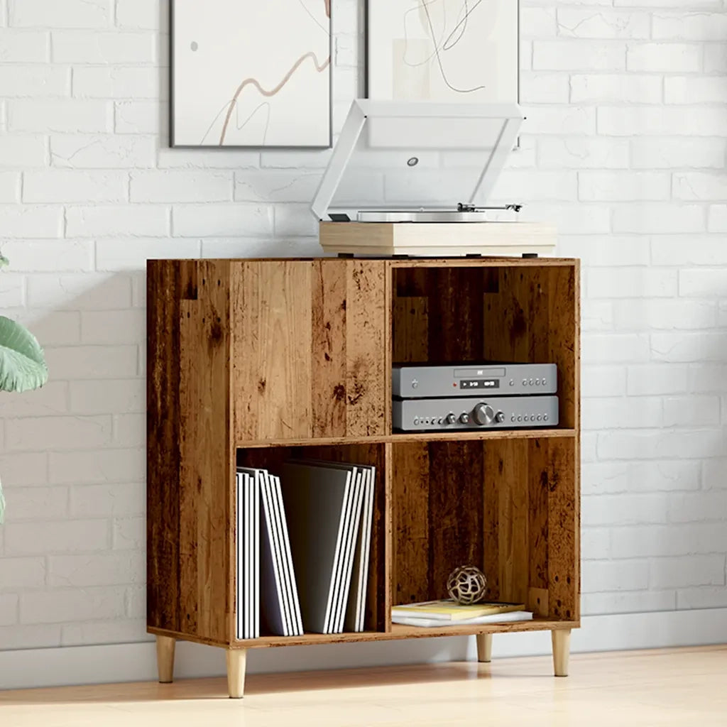 Mobile Porta Dischi Legno Antico 84,5x38x89cm Legno Multistrato 857171