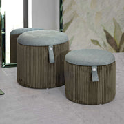 Fianar, Pouf Contenitore set da 2, 38x38x38h cm Verde