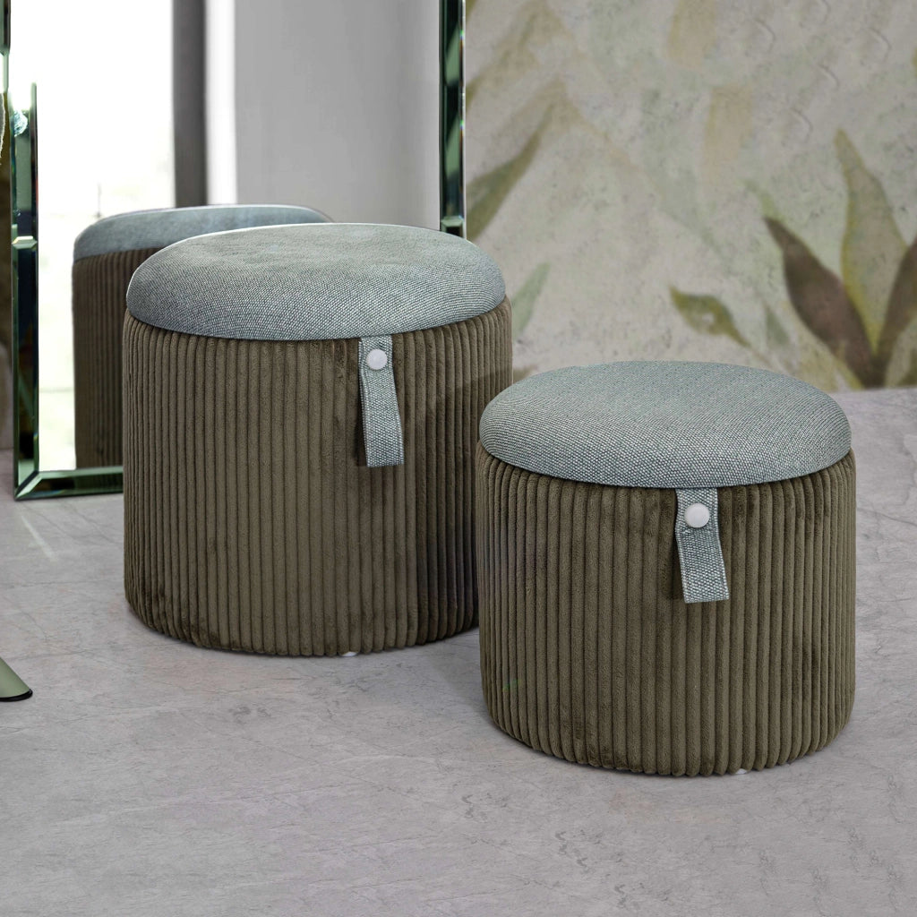 Fianar, Pouf Contenitore set da 2, 38x38x38h cm Verde