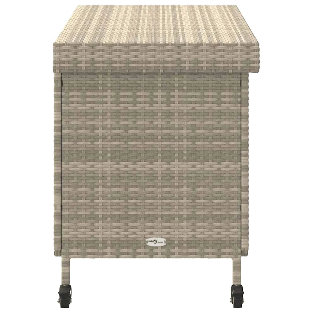 Contenitore da Giardino con Ruote Grigio Chiaro Polyrattan CFW7069978