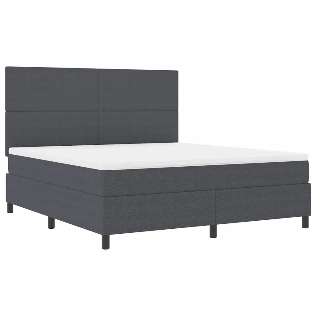 Letto a molle con testiera Grigio Scuro e Bianco 180 x 200 cm 3337568