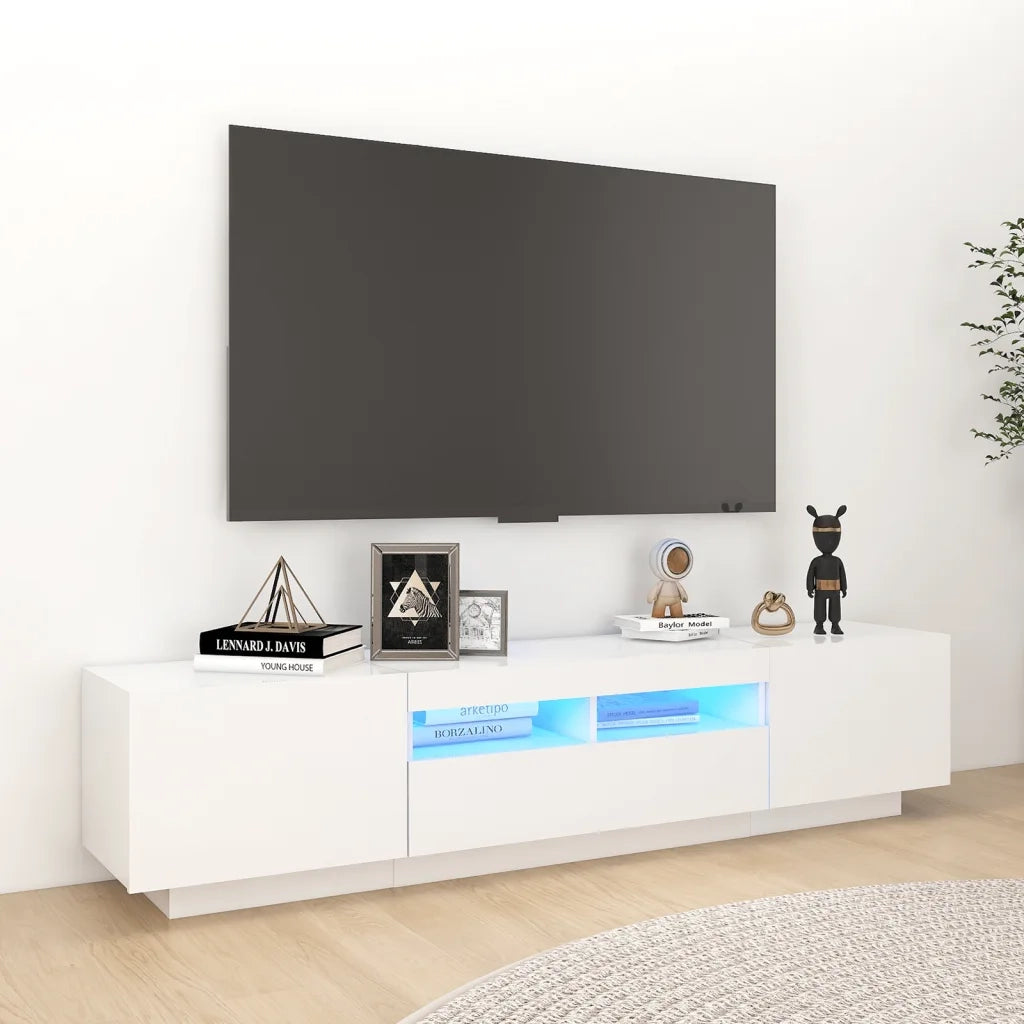 Mobile TV | Armadietto TV | Mobile Porta TV con Luci LED Bianco 180x35x40 cm