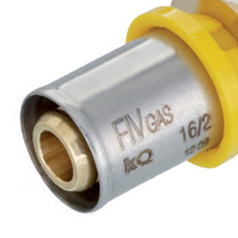 Raccordo diritto femmina a pressare per multistrato gas