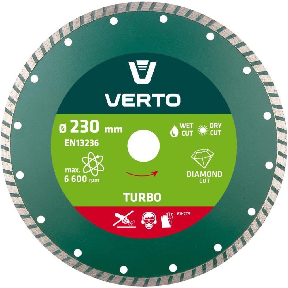 Topex 61h2t9 disco diamantato, 2 230 x 22,2 mm, turbo ds