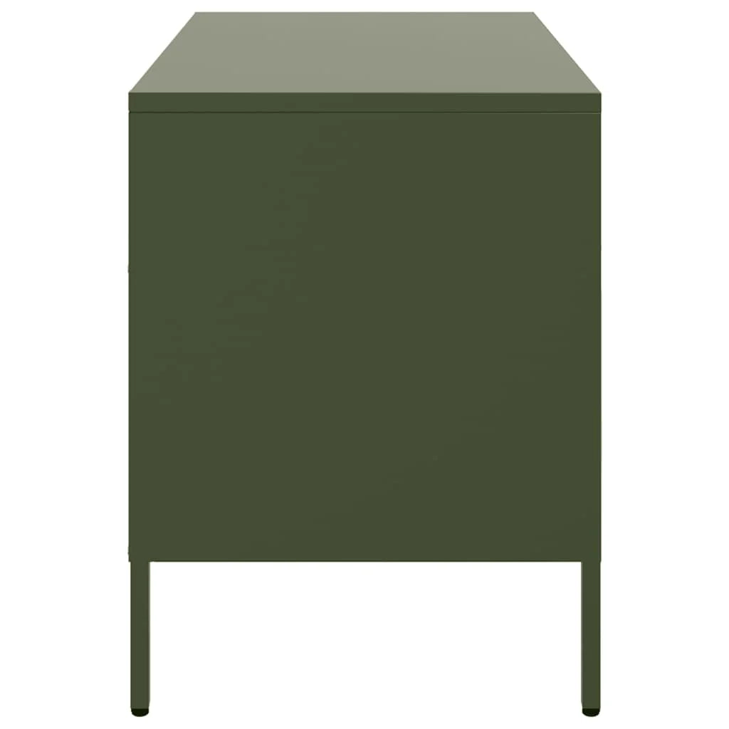 Mobile TV multimediale mensola TV credenza TV sala da pranzo soggiorno camera da letto verde oliva 68 x 39 x 50,5 cm acciaio verde 02_0028269