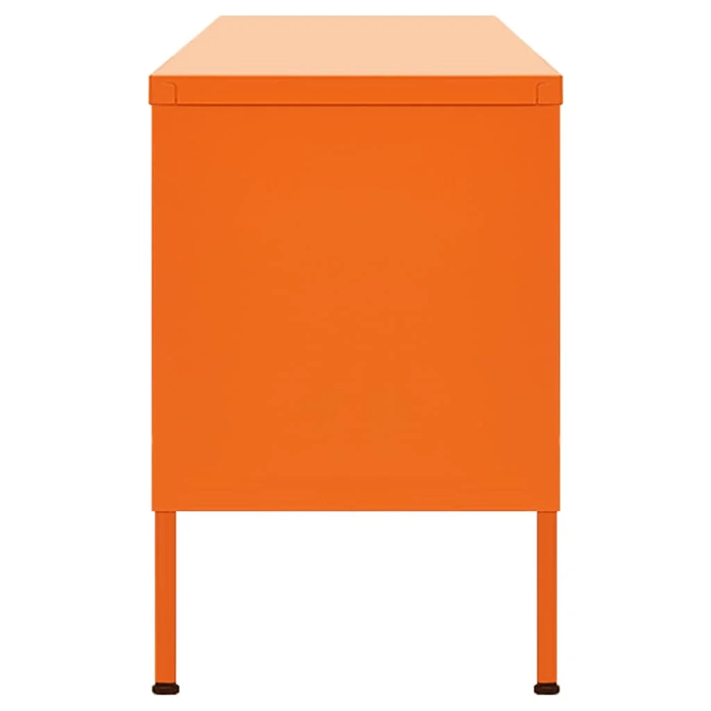 Mobile TV multimediale scaffale TV mobile TV sala da pranzo soggiorno camera da letto 105 x 35 x 50 cm acciaio arancione 02_0025691