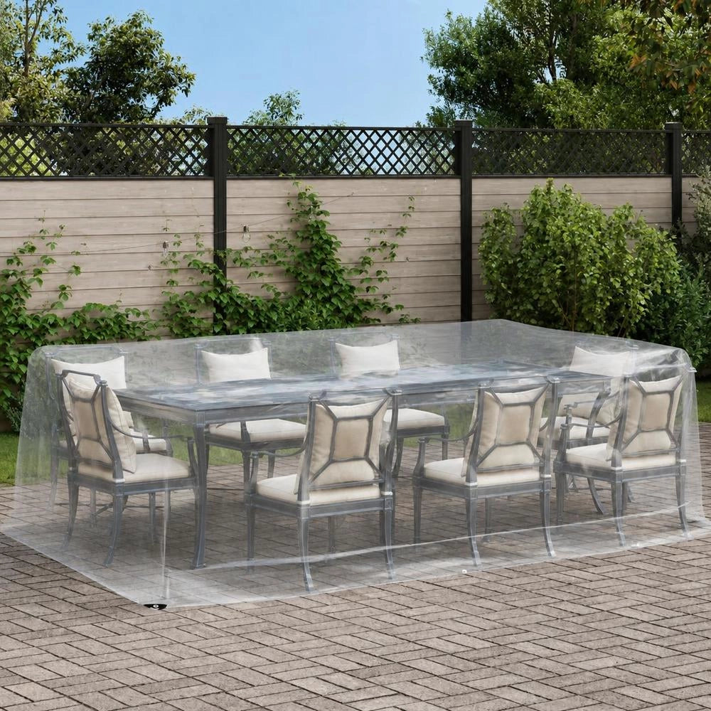 Telo trasparente con occhielli, 5x6 m, in PVC, robusto e durevole, ideale per coperture esterne, giardino e campeggio