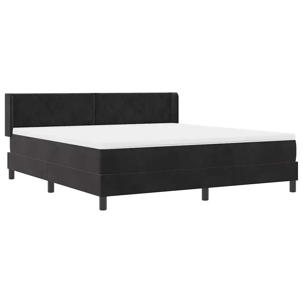 Letto a molle con testiera Nero 200 x 180 cm Velluto 3341536