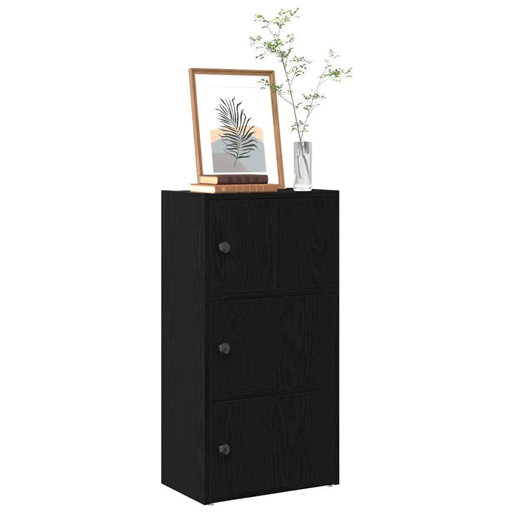 vidaXL Libreria Rovere Nero 40x24x77 cm in Legno Multistrato