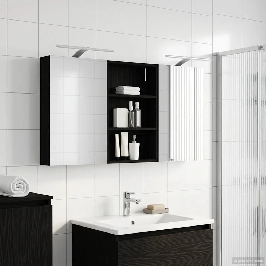 Set di Armadi da Bagno con porta 3 pcs 120 x 10,5 x 60,5 cm 3403737