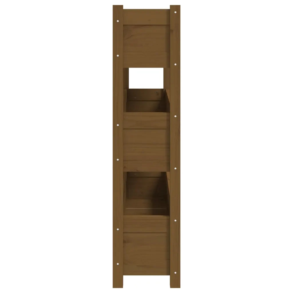Fioriera Marrone Ambra 112x25x104,5cm in Legno Massello di Pino 823923