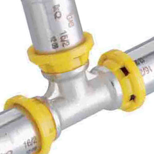 Raccordo a t intermedio a pressare per multistrato gas