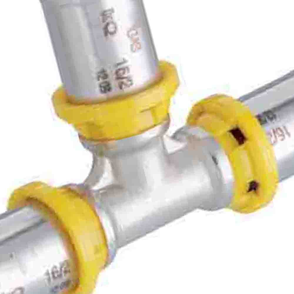 Raccordo a t intermedio a pressare per multistrato gas