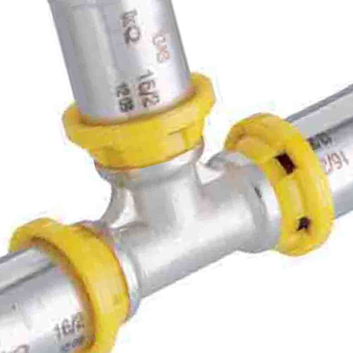 Raccordo a t intermedio a pressare per multistrato gas