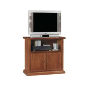 Mobile porta TV con 2 ante in stile arte povera in legno massello e mdf con rifinitura in noce lucido 84x40x80 H