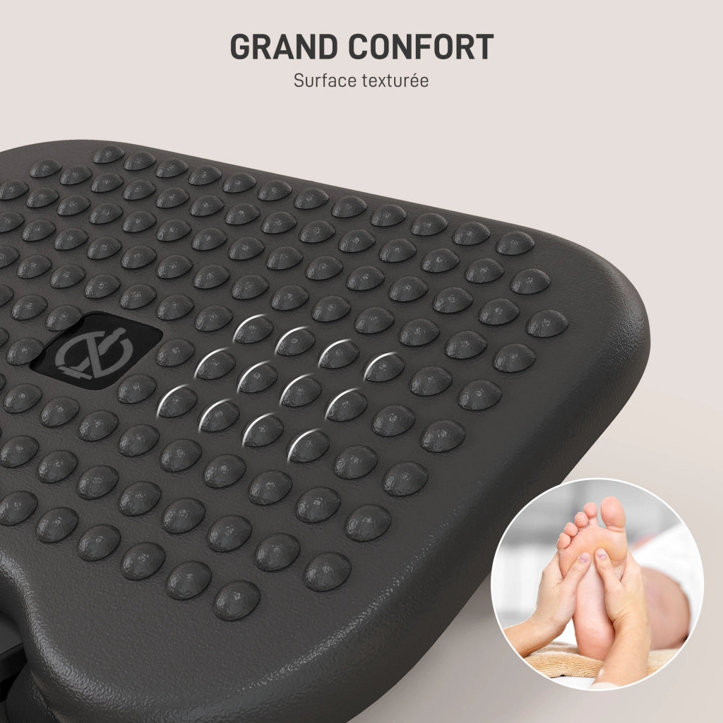 Poggiapiedi Ergonomico da Ufficio ¨C Xylo ¨C Altezza e Inclinazione Regolabili 46x35 cm Nero