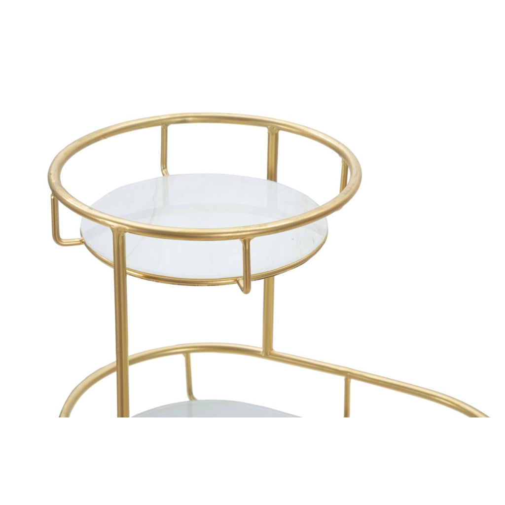 Vassoio VKH690, Oro, Metallo, 36x22,5x27 cm