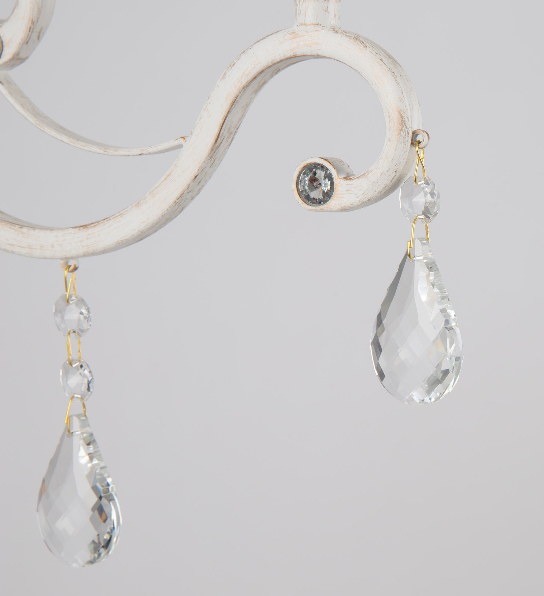 Lampada da parete Elegant in Metallo Grace Bianco con Oro