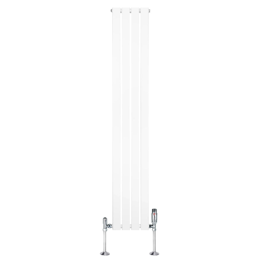 Radiatore Verticale 1800 x 280 mm con Valvole TRV Bianco