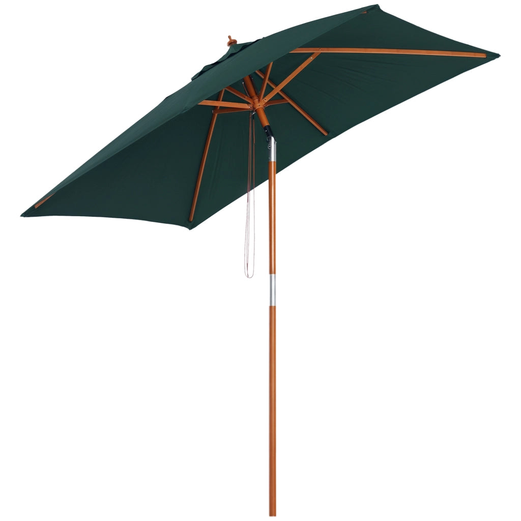 Ombrellone da giardino pieghevole rettangolare ¨C zephmum ¨C Verde 200x150x235 cm