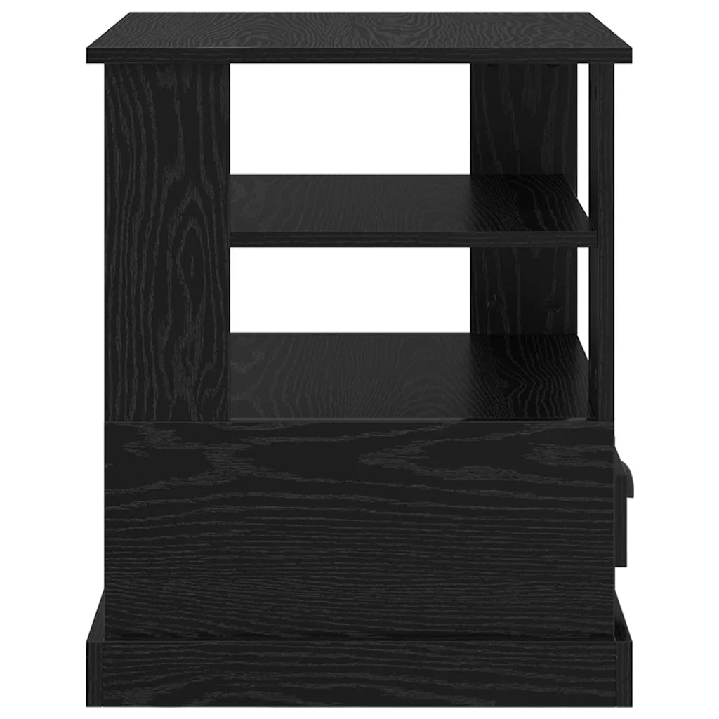 Comodino | Armadio da Notte | Mobiletto da notte Rovere Nero 50 x 50 x 60 cm Legno multistrato