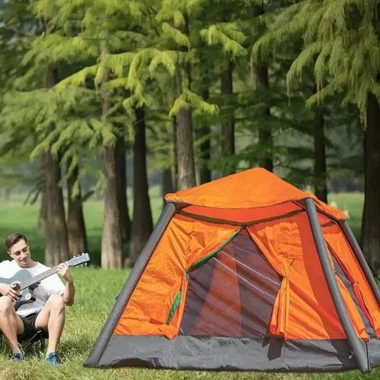 Tenda Opacaabile - Resistente alla Pioggia - Outdoor - 4 Persone - Installazione Facile - Ombrellone Solare - Survival - 210x195x140cm - Arancione
