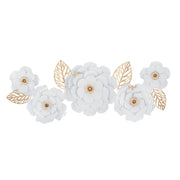 Decorazione in Metallo 3D Fiori 2, Bianco, Metallo, 158x9x60 cm