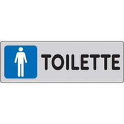 TARGA SEGNALETICA ADESIVA TOILETTE UOMO - VINILE CM 15X5- 10 pezzi