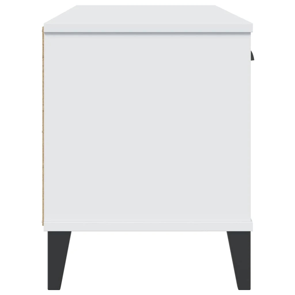Panca portascarpe/stivali cassettiera scaffale mobiletto portaoggetti per ingresso 106 x 35 x 45 cm legno massello di pino bianco 02_0023012