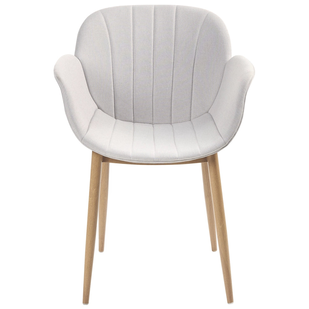 Set di 2 sedie da pranzo con imbottitura in tessuto grigio Seduta da pranzo dal design moderno e contemporaneo