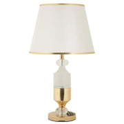 Lampada da Tavolo VKH905, Bianco, Tessuto, 30x30x52 cm