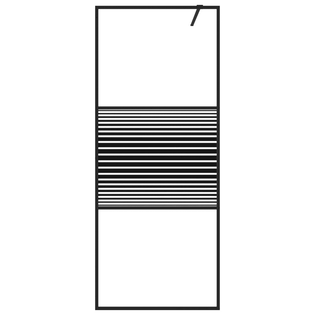 Parete Doccia Walk in Nera 80x195 cm in Vetro Trasparente ESG 152145