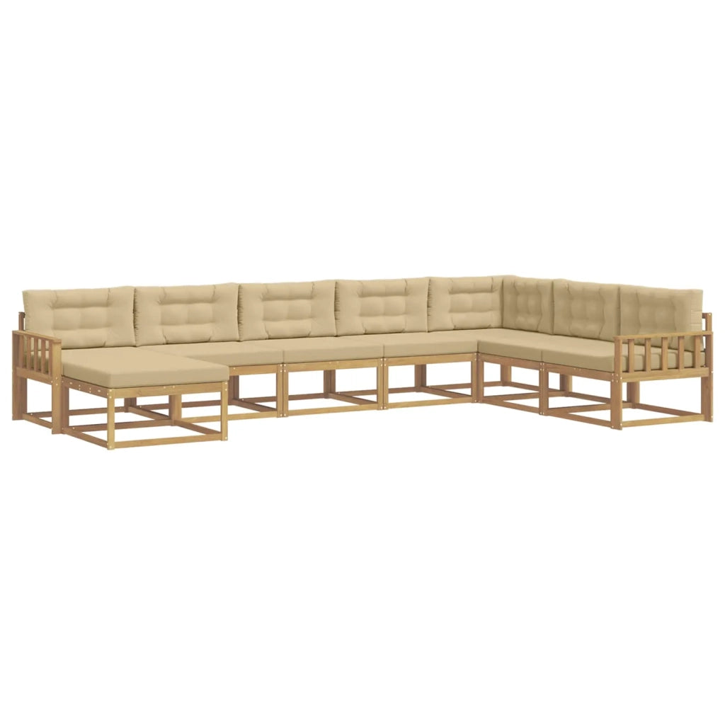 Set di divani da esterno 8 pcs Bianco e Beige