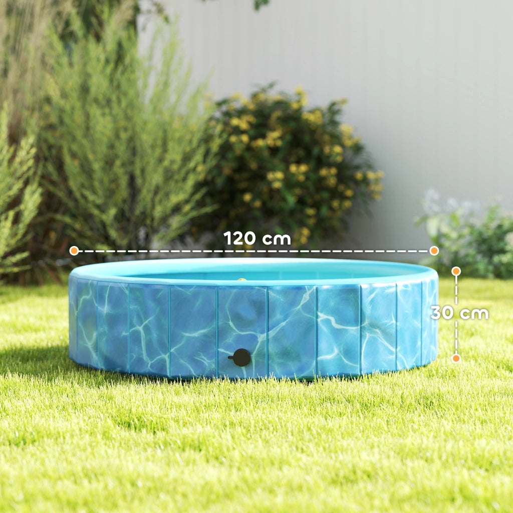 Piscina per Cani Pieghevole ¨C Zephmum ¨C Blu ?120x30 cm