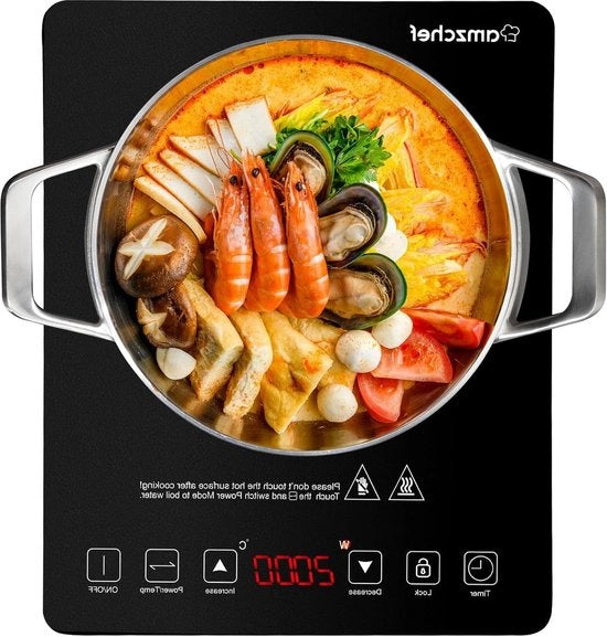Induttore per cucina - 2000W design sottile - 10 livelli di potenza - nero