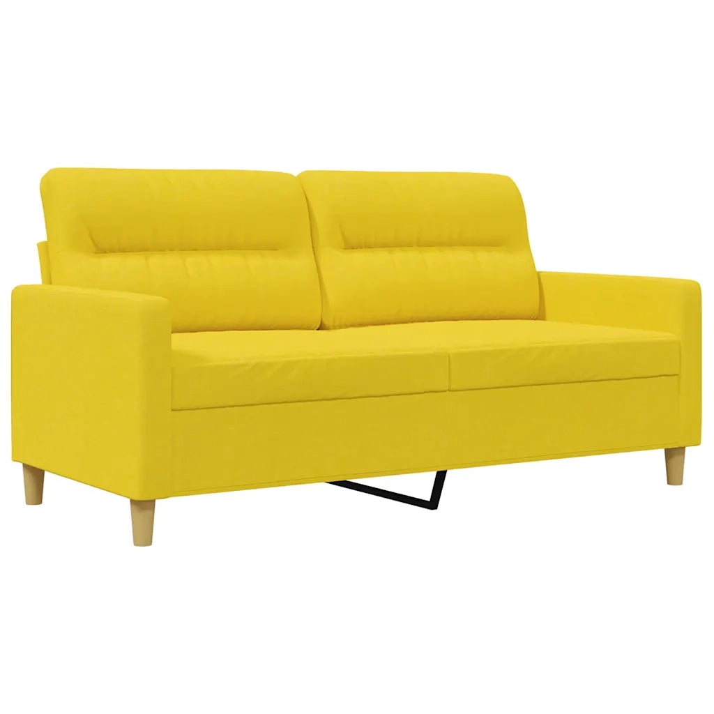 Divano a 2 Posti Giallo Chiaro 140 cm in Tessuto 359240