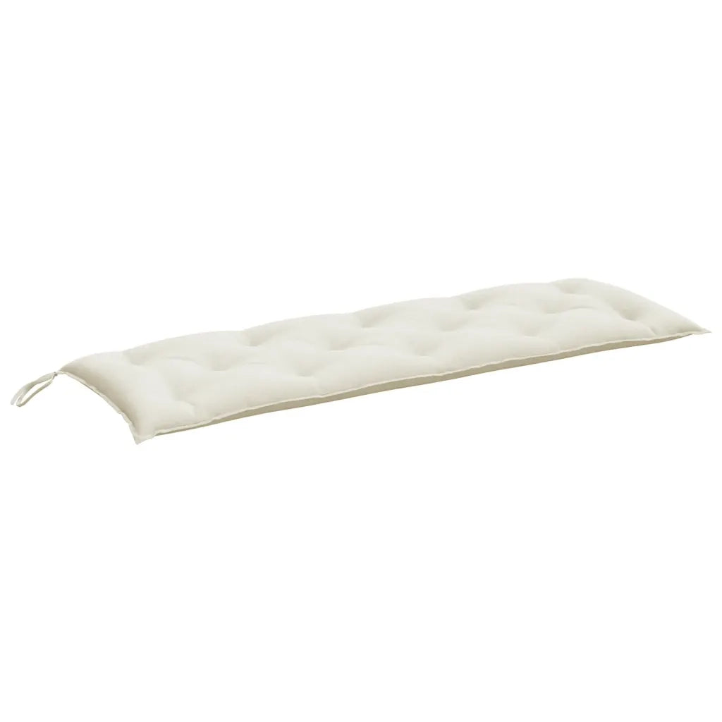 Cuscini Panca Giardino 2 pz-Set di 2 Cuscini per panchina da esterno Crema M¨¦lange 150x50x7 cm Tessuto