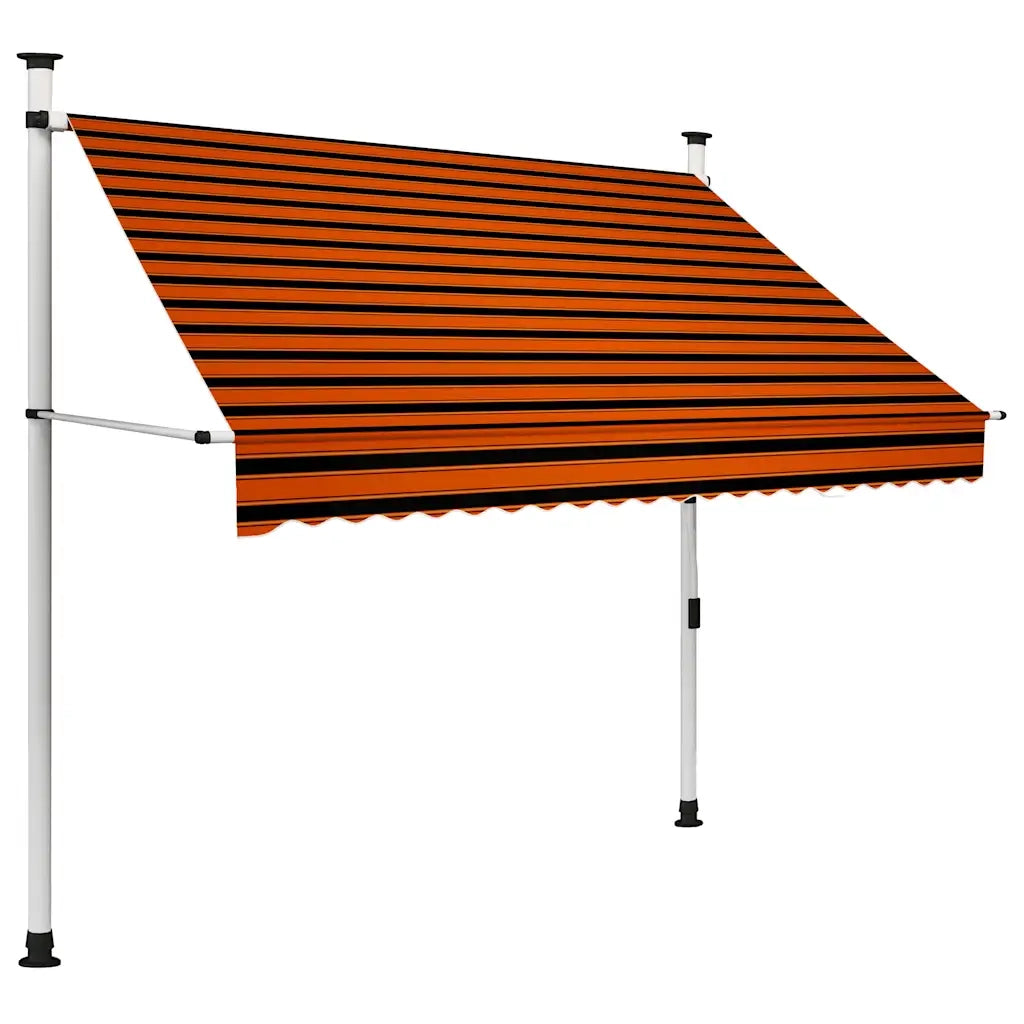 Tenda da Sole | Tenda parasole Retrattile Manuale 200 cm Arancione e Marrone
