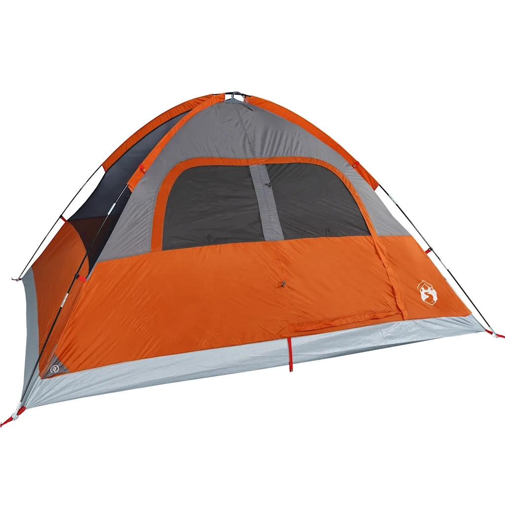 Tenda Familiare a Cupola 6 Persone-Tenda da campeggio Arancione Impermeabile 706098