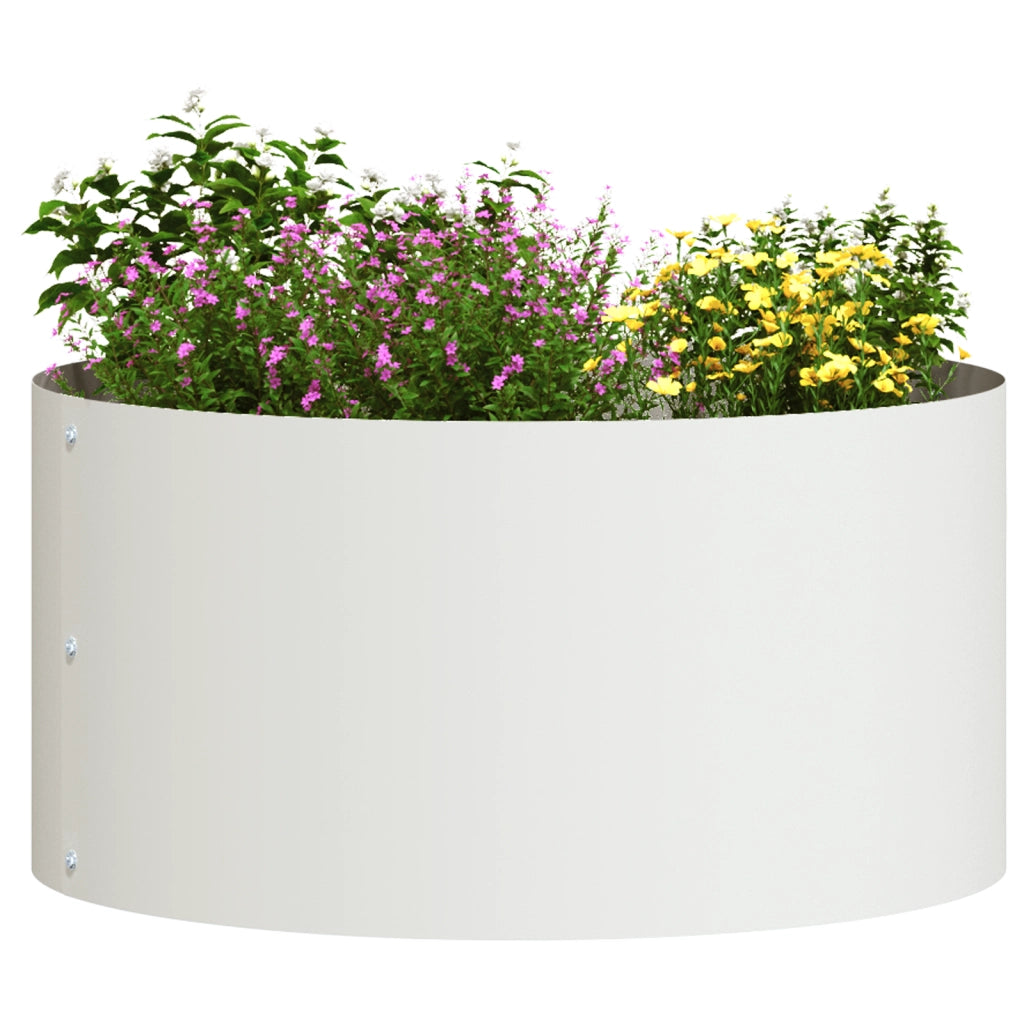 Grande Vaso in Metallo Bianco Bianco Metallo Grande Fioriere