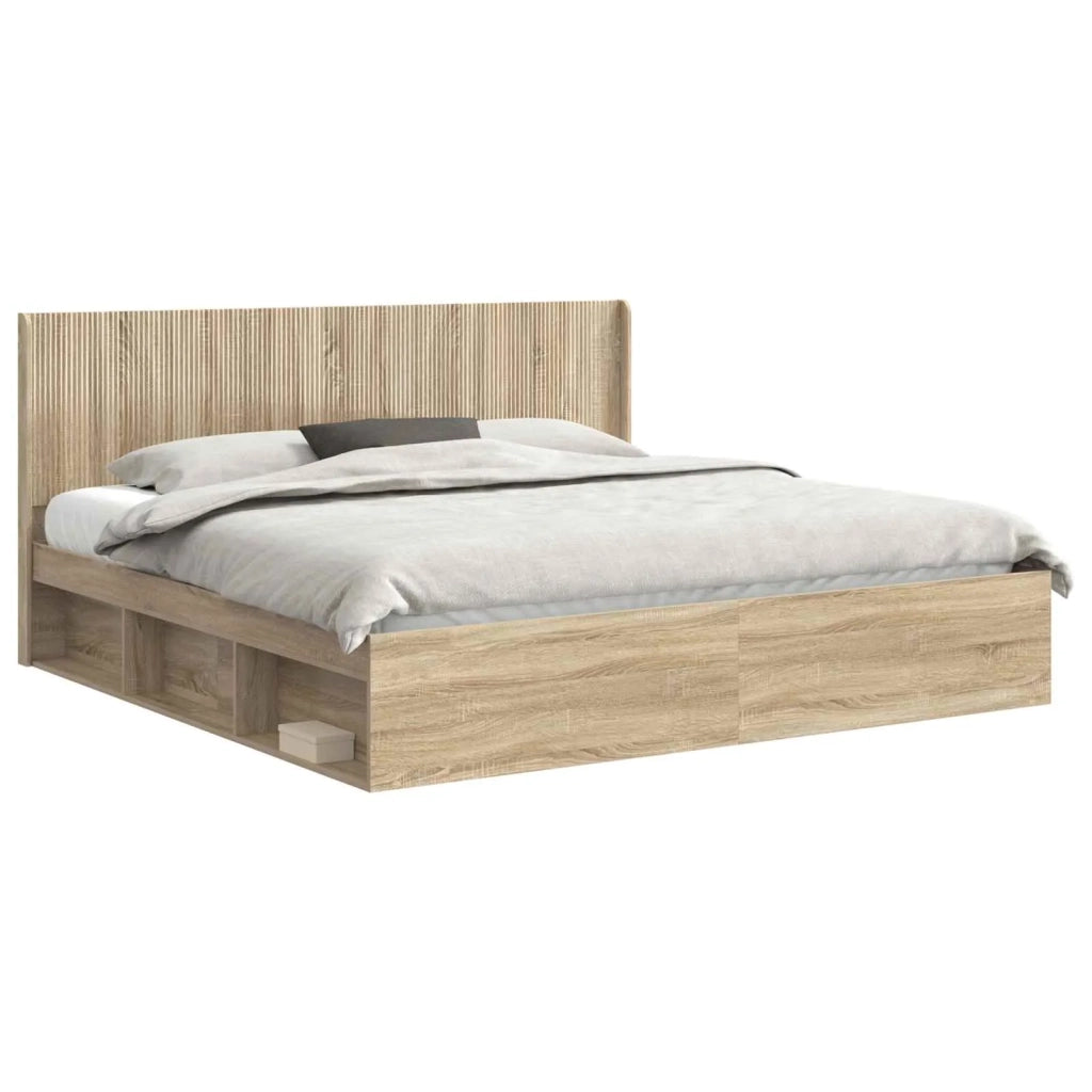 Struttura del letto con stoccaggio e testata Rovere Sonoma 3413823