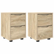 Set di 2 Comodini | Armadio da Notte | Mobiletto da notte con cassetto Rovere Sonoma 30,5 x 30 x 43 cm