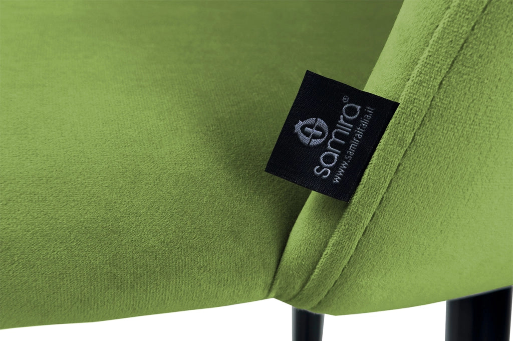 Sgabello cucina imbottito, sgabello alto in velluto verde pistacchio - Zoe - SG39ZOPM