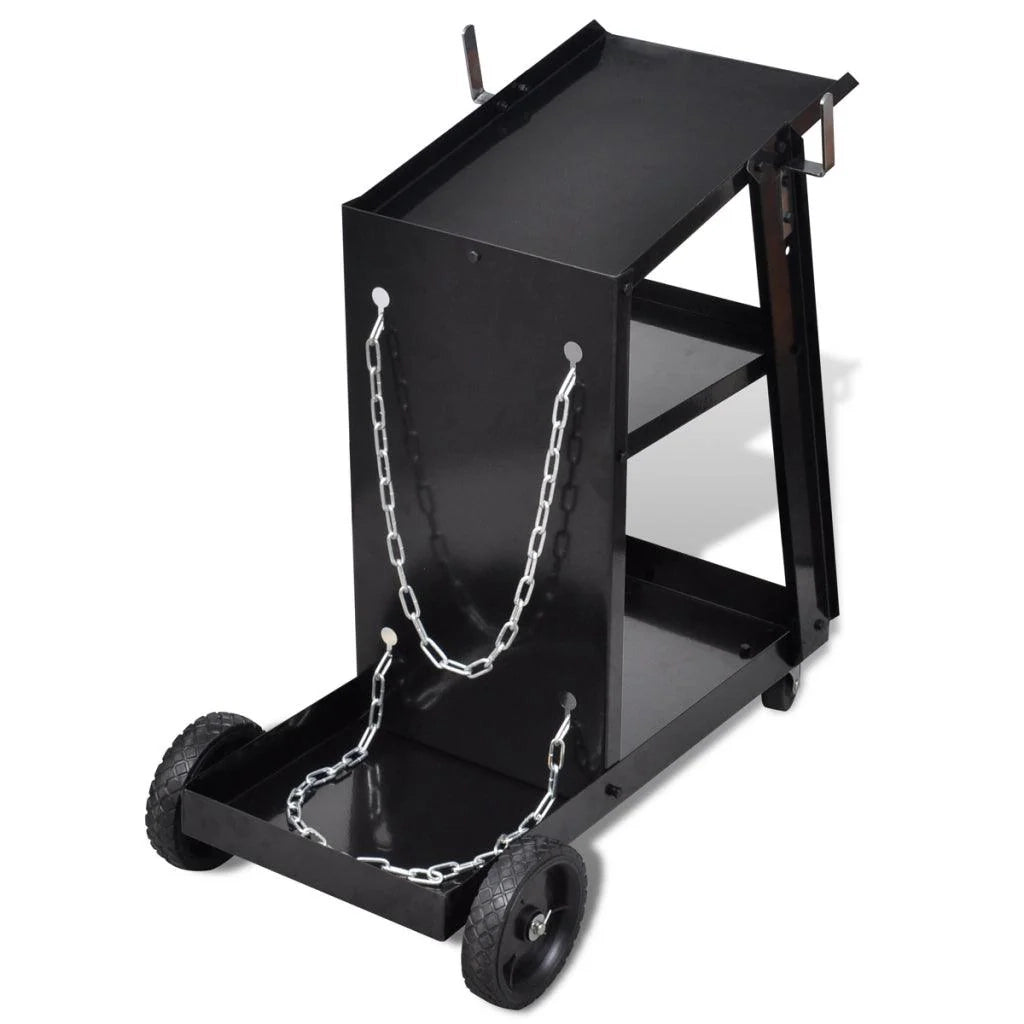Carrello per saldatura con 3 ripiani nero per utensili garage officina fai da te 3402079